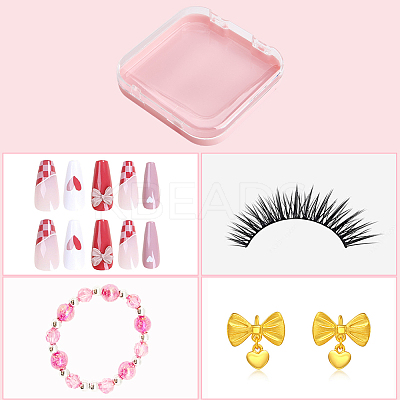 9Pcs Plastic Fake Nail Tips Storage Box CON-SP0001-15A-1