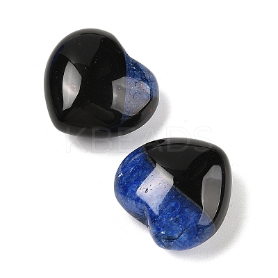 Natural Agate(Dyed & Heated) Heart Palm Stone G-Q021-04E-1