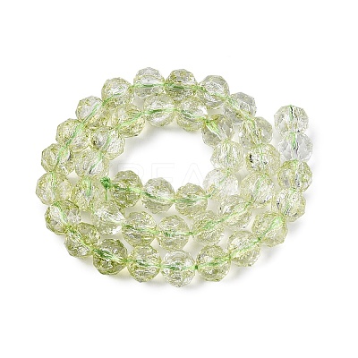 Crackle Transparent Glass Beads Strands GLAA-N063-10mm-07-1