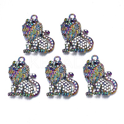 Rack Plating Rainbow Color Alloy Pendants PALLOY-S180-081A-1