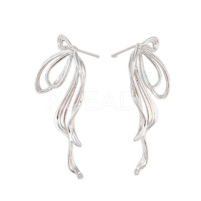 Brass Stud Earrings Findings EJEW-B063-01P-1