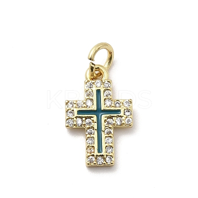 Brass Micro Pave Cubic Zirconia Pendants KK-A278-15G-03-1