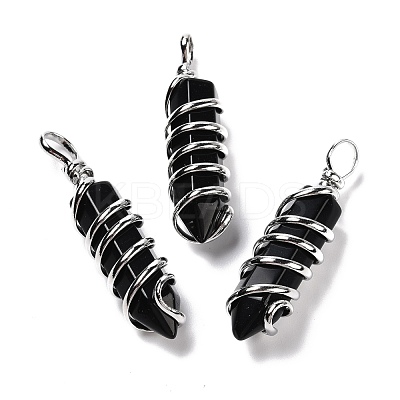 Natural Obsidian Big Pointed Pendants G-I322-05P-01-1