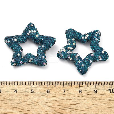 Star Shape Polymer Clay Rhinestone Beads CLAY-NH0001-06J-1