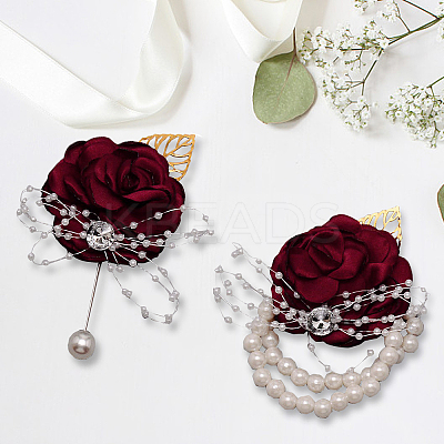 Silk Cloth Imitation Flower Wrist AJEW-WH0285-18B-1