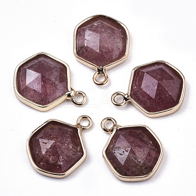 Natural Strawberry Quartz Charms G-N326-47B-1