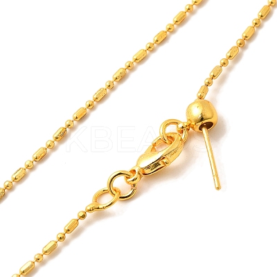 1mm Rack Plating Brass Column Link Chain Adjustable Slider Necklaces for Women Men MAK-L044-54G-1