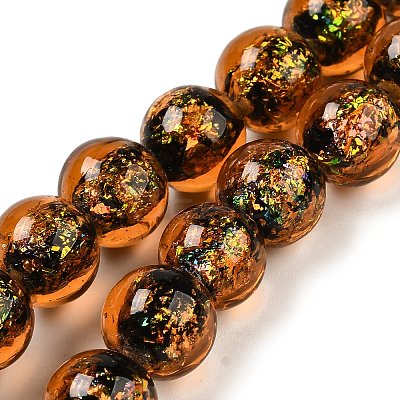 Handmade Dichroic Foil Glass Beads Strands DICH-U001-05D-1