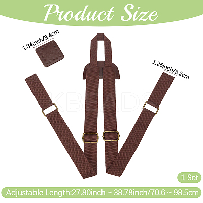 1 Set Nylon & PU Leather Adjustable Webbing Bag Straps DIY-CL0001-88B-1