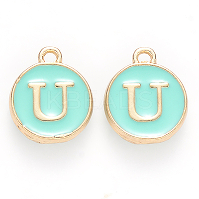 Golden Plated Alloy Enamel Charms X-ENAM-S118-05U-1
