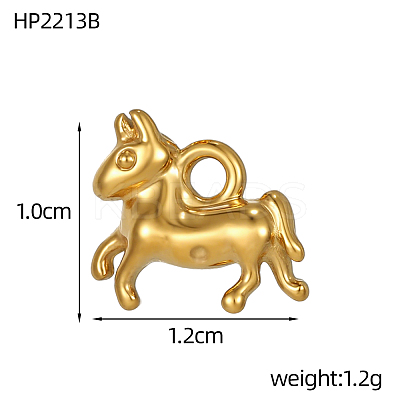 Horse Charms 304 Stainless Steel Pendants STAS-OY004-45G-1