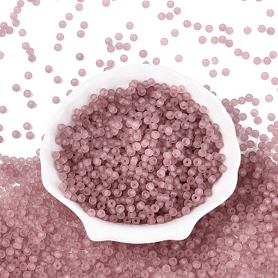 FGB Frosted Transparent Glass Seed Beads SEED-N013-02A-06-1