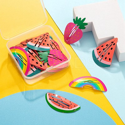 24Pcs 4 Style Baking Paint Iron Snap Hair Clips PHAR-LS0001-03-1