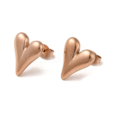 PVD Vacuum Plating 304 Stainless Steel Stud Earring EJEW-C099-04RG-1