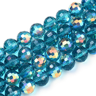 Transparent Electroplate Glass Beads Strands EGLA-N012-001-B10-1