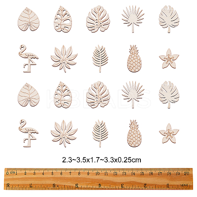100Pcs Unfinished Wood Piece Decorations WOOD-CJ0001-58-1