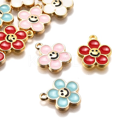 10Pcs 5 Styles Alloy Enamel Pendants ENAM-FP0002-45-1