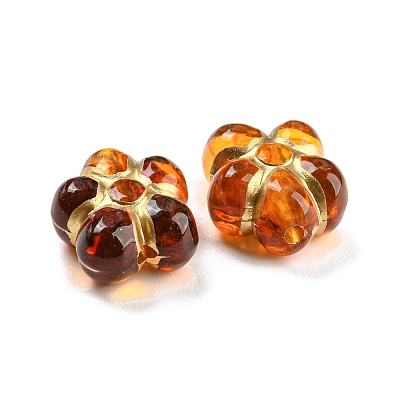 Plating Transparent Acrylic Beads X-OACR-A024-04C-1