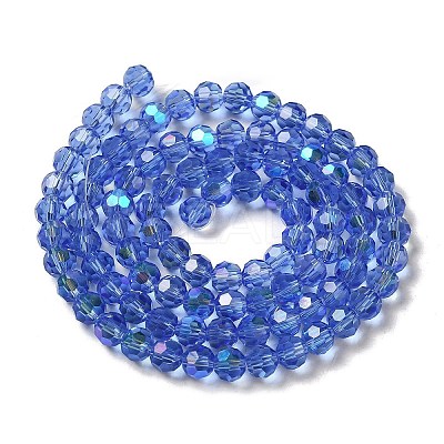 Electroplate Transparent Glass Beads Strands EGLA-A035-T6mm-L14-1