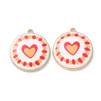 Plating Eco-Friendly Printed Alloy Pendants AL-CBAE25B-01A-G-1