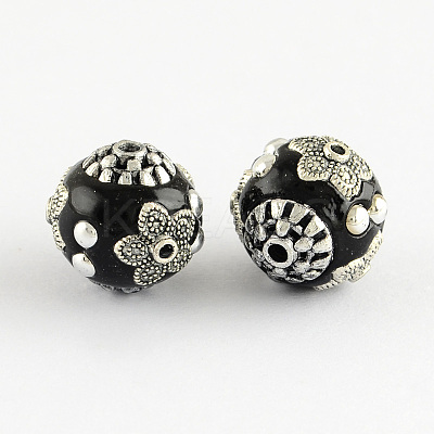 Round Handmade Indonesia Beads IPDL-R432-04-1