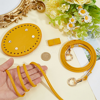 Handmade PU Leather Shoulder Strap Bottom Accessories Kits AJEW-CL0001-73A-1