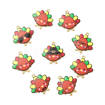 Cute Printed Alloy Pendants ENAM-L040-002B-1
