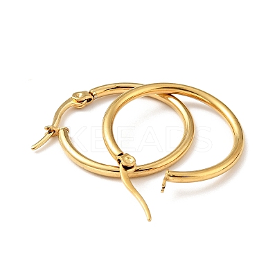 PVD Vacuum Plating 201 Stainless Steel Hoop Earrings with 304 Stainless Steel Pins for Women LS-EJEW-D279-12G-02-1