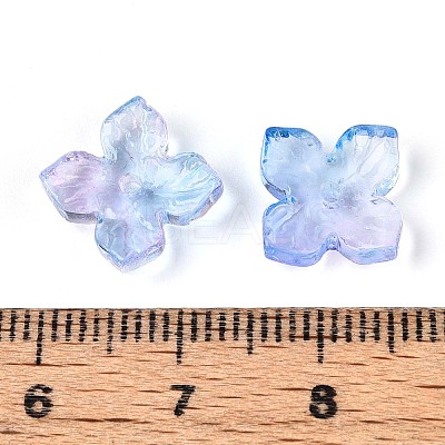 Baking Paint Transparent Glass Bead Caps DGLA-N014-04B-1