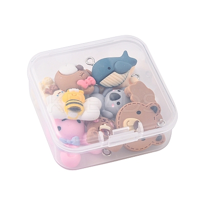 10Pcs 10 Style Animal Resin Pendants RESI-YW0001-21-1