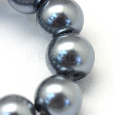 Baking Paint Pearlized Glass Pearl Round Bead Strands HY-Q330-8mm-12-1