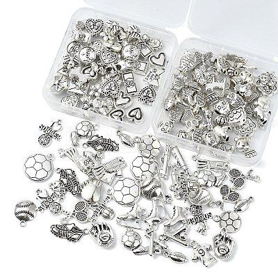 45Pcs 15 Styles Tibetan Style Alloy Beads FIND-YW0006-27-1