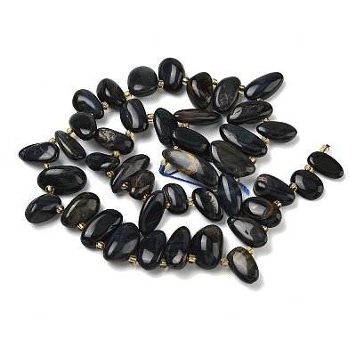 Dyed Natural Blue Tiger Eye Beads Strands G-P604-A13-01-1