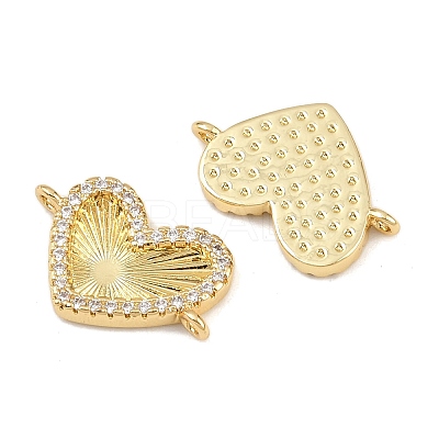Brass Pave Cubic Zirconia Connector Charms KK-L251-13G-1