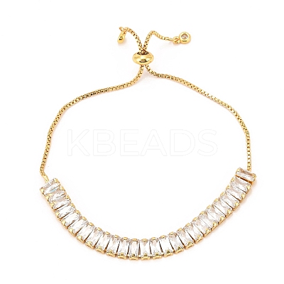 Adjustable Brass Micro Pave Cubic Zirconia Tennis Bracelets BJEW-F416-03G-1