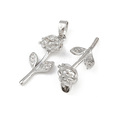 Brass Micro Pave Cubic Zirconia Pendants KK-F908-22P-1