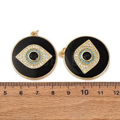 Real 18K Gold Plated Brass Micro Pave Cubic Zirconia Pendants ZIRC-L100-084G-06-1