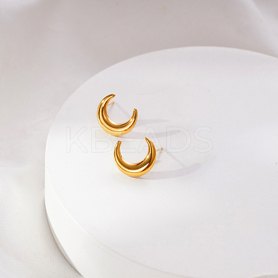 Minimalist Moon 304 Stainless Steel Stud Earrings OR3894-1