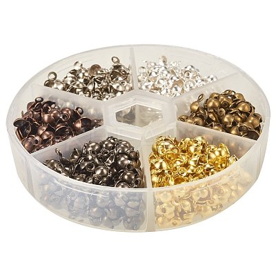 Multicolor Iron Round Spacer Beads with Box for Jewelry Making 7~8x3.6~4x3mm IFIN-PH0001-07-NF-1