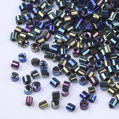 Electroplate Glass Cylinder Beads SEED-Q036-01A-B02-1