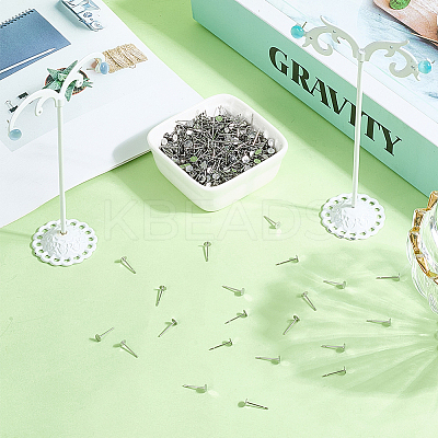 900Pcs 304 Stainless Steel Stud Earring Findings STAS-SC0010-28-1