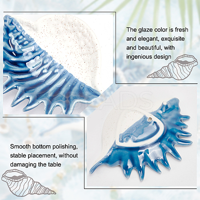 Conch Shape Ceramic Jewelry Plates AJEW-WH0083-92A-1