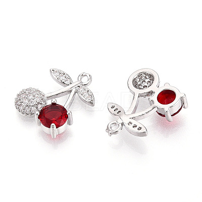 Brass Micro Pave Cubic Zirconia Pendants KK-T074-71P-02-1