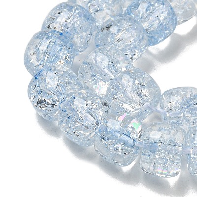 Transparent Spray Painting Crackle Glass Beads Strands GLAA-NH0001-05F-1