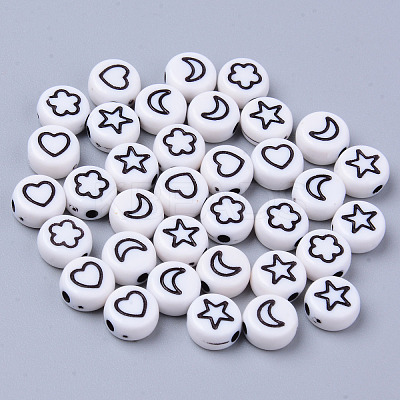 Opaque White Acrylic Beads LS-X-MACR-S273-45B-1