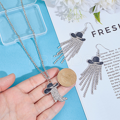 Iron Pendant Necklaces & Alloy Dangle Earring Sets SJEW-UN00005-1