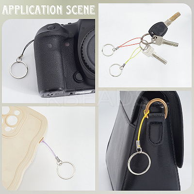 40Pcs 8 Colors Nylon Cord with Zinc Alloy sleeve Mobile Straps FIND-GF0008-37-1