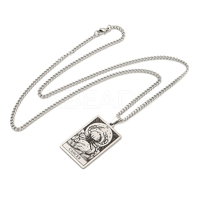 Non-Tarnish 304 Stainless Steel Tarot Pendant Necklaces NJEW-A026-01P-04-1