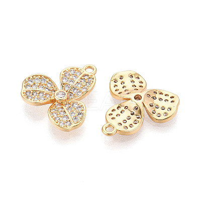 Brass Micro Pave Cubic Zirconia Pendants KK-N263-53G-1