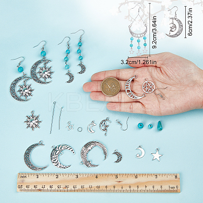 DIY Moon and Star Earring Making Kit DIY-SC0020-19-1